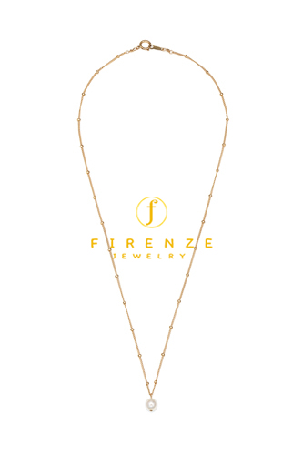 14K Gold Filled Handmade 1.9mmBallx1.2mmx400mmBallCurveChain with 6mmFreshwater Pear Necklace[Firenze Jewelry] 피렌체주얼리